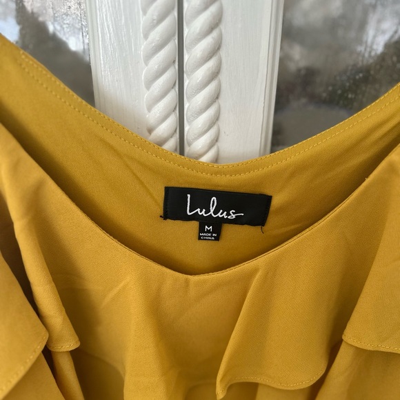 Mustard Ruffle Mini Dress - Picture 3 of 4